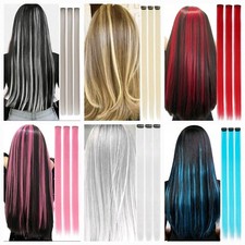 Haarverlängerung Haarsträhnen Clip in Extension Haarteil Kunsthaar 50cm Farbe