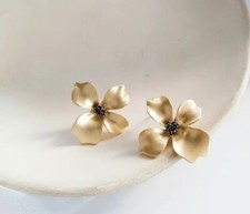 Ohrstecker Damen Gold Blume