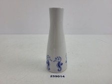 DDR Vase Porzellan Seepferdchen schmal 17cm weiß blau Deko maritim 60er #259014