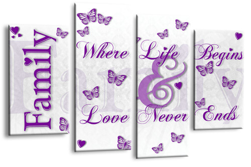 Familie liebe wandbild lila - liebe,