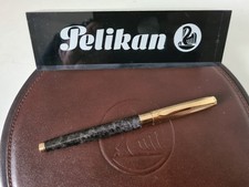 PELIKAN Celebry P590 "F" 14ct./585 Goldfeder Füllhalter Achatschwarz 1997-2003