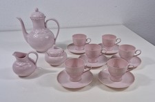 Hutschenreuther Kaffeeservice Porzellan Rosa, geprägtes Blumenmuster Vintage