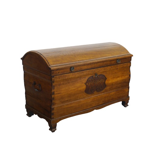 Truhe antik runddeckeltruhe - truhe,
