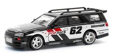 NISSAN Stagea - Simon`s Garage - #12  - black / white - Pop Race 1:64