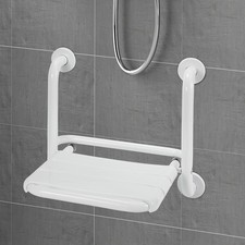 Duschklappsitz Duschsitz Wandmontage Klappbar 120KG Duschstuhl für Senioren Weiß