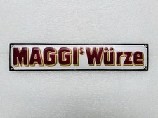 Emailschild Maggi's Würze Tresenstreifen Türschild - 36x7cm - Original um 1920