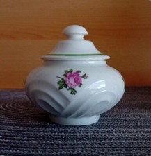 DDR Zuckerdose Weimarer Porzellan Blumen Kaffee Service Geschirr Vintage Retro 