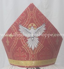 Neu Metallisch Rot Mitre Mit