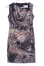 SINGH S. MADAN Etuikleid Damen Kleid Gr. DE 34 schwarz-braun-creme Casual-Look