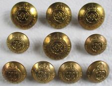 Set 10x British Army: "ROYAL ENGINEERS BRASS BUTTONS" (25mm-18mm, RE, WW2 Periode)