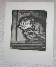 A. Paul Weber Original-Lithographie "Der Denunziant, Nachlass-Stempel"