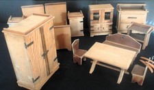 Große alte Puppenmöbel Puppenstube Puppenküche Handarbeit Kriegsjahre Spielzeug