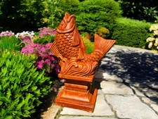 Steinfigur Rost Koi Fisch