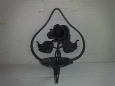Kerzenständer Kerzenleuchter antik Schmiedeeisen einflammig schwarz Handarbeit