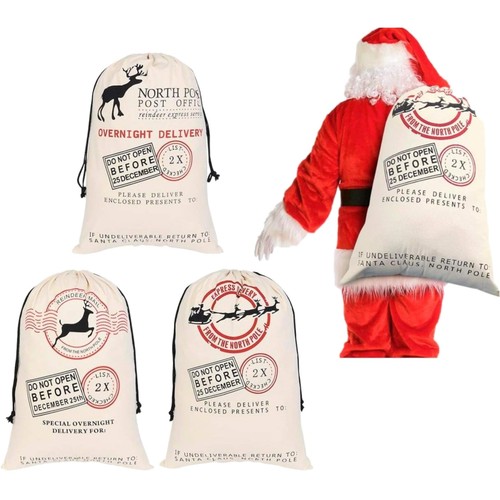 Weihnachtsmann sack 3er pack - sack,,