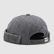 1x Herren Baumwolle Totenkopf Kappe Docker Hut Freizeit gerollt Manschette Krempe Kappe Hip Hop Retro