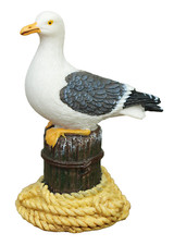 Deko figur möwe auf poller - möwe,