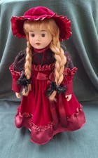 Wunderschöne nostalgische Porzellan-Puppe (40cm, 1990er) aus Belgien für Sammler