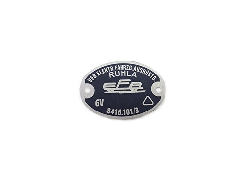 Typenschild efr ruhla für - typenschild,