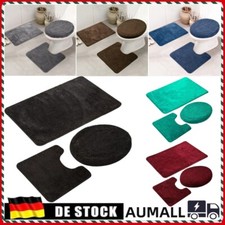 3 Teilig Badteppich Badvorleger Badematte set Badeteppich WC Rutschfest Matte