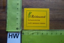 Alter Aufkleber Landwirtschaft Bauernhof Schweinefutter HEIDESAND