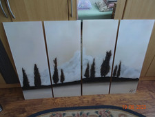Acrylglasbild „Ruhe“ von Natalie Fedrau – 4-teiliges Set ( 30x80 cm )