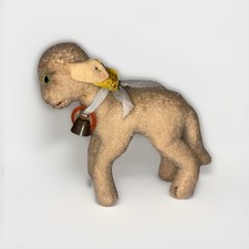 Steiff Lamm „Lamby“ • 1950er • Knopf + Fahne + Schild + Glocke
