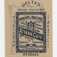 Delta Zigarettenfabrik Dresden Atika Echt türkisch Reklame historisch Zigaretten