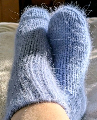 Handgestrickte angora socken - handgestrickte,