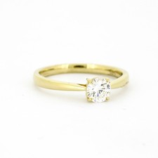 Solitär Verlobungsring 585 Gold 14 kt Gelbgold - 0,50 ct Brillant E VS2 