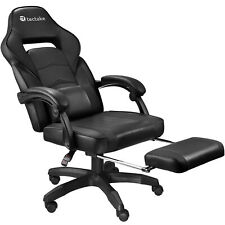 Racing Bürostuhl Comodo mit Fußstütze Gaming Bürostuhl schwarz/schwarz B-Ware