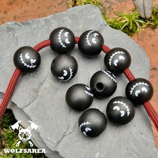 Großlochperlen 10 Schima Holzperlen basteln mit Monster Gesicht Halloween Beads