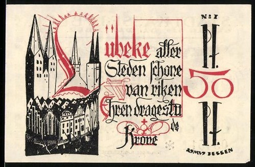 Notgeld lübeck 1921 50 - notgeld,