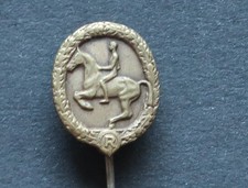 Original Miniatur Orden Anstecknadel Deutsches Reiterabzeichen in Bronze