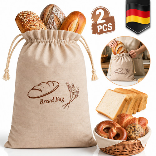 Stück leinen brotbeutel mit - stück,