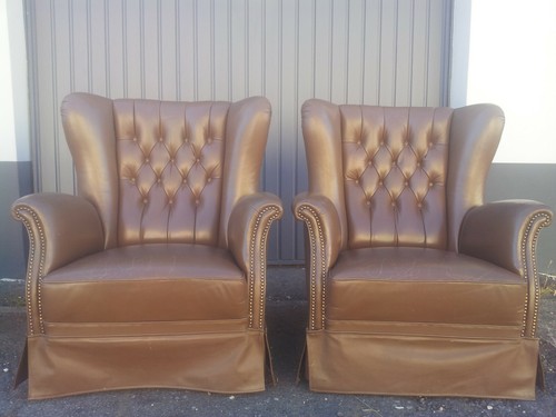 Chesterfield sessel paar braun - chesterfield,