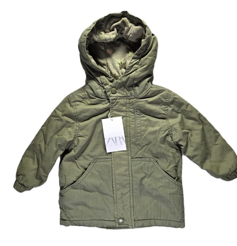 Khaki wattierter mantel zara - khaki,