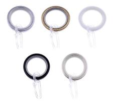 Gardinen Flachringe Ø30/40mm mit Kunststoffeinlage und Faltenlegehaken, 10 Stück