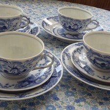 Zartes Teeservice Delfzijl von August Warnecke Porzellanmanufaktur 11tlg