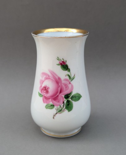 Vase meissen rote rose - vase, 1.
