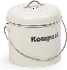 Biomülleimer Küche 3,5L,Bio Mülleimer Geruchsdicht mit Aktivkohlefiltern (Beige)