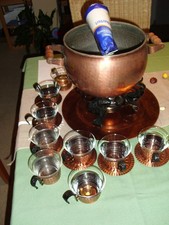 Feuerzangenbowle Set Kupfer 12 Punschgläser Kupfertopf Punsch