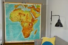 VINTAGE | 1960 | SCHULWANDKARTE WELTKARTE | AFRIKA AFRICA | SCHOOL CHART MAP