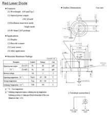 Sharp 638nm 185mW rote Laserdiode GH0631IA2GC DPSS  CNC in Hülse Single Mode 639