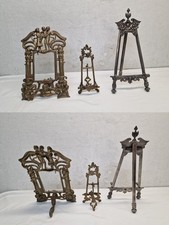 3x alte Bilderständer Staffelei Bilderrahmen Messing Metallmix Konvolut