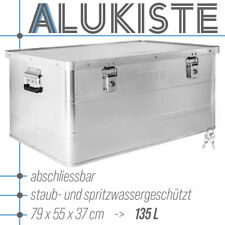 Aluminium Box mit Deckel Silber Alukiste 135 L Alu Kiste Abschliessbar Trucky