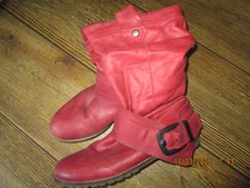 Spm Stiefel Rot Leder Gr.39 w.NEU !!!