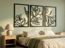 3er set Blumen Wanddeko, Lotus
