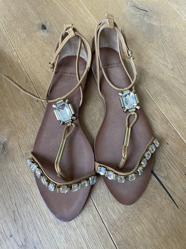 Zara woman leder - woman, leder-zehentrenner