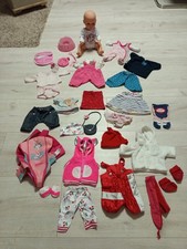 Simba Baby Born Puppe 43cm mit Zubehör  Bekleidung Paket 32 Teile TOP Tragetasch